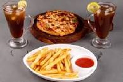 Pocket Pizza With Fruites Or Chocolate Sandwiches With French Fries