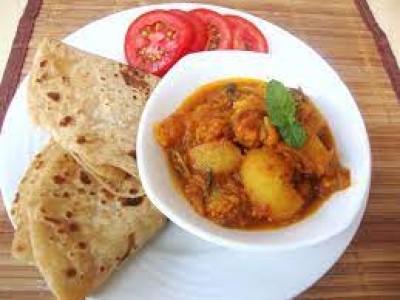 Potato Sabji With Chapati (4 Pc) (For 1 Person) Combo