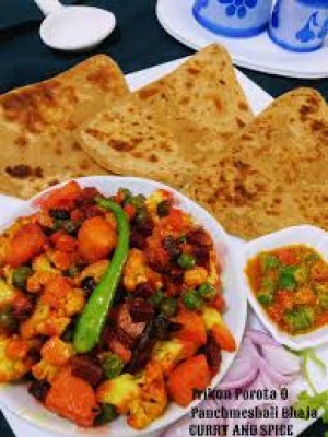 Mix Vegetable Sabji With Paratha (4)